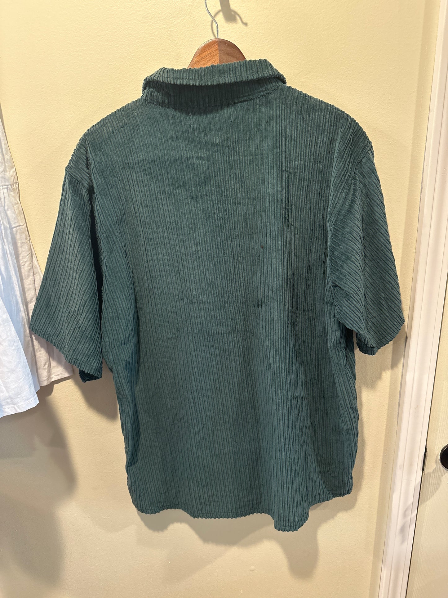 Green Cord Quarter Zip Up