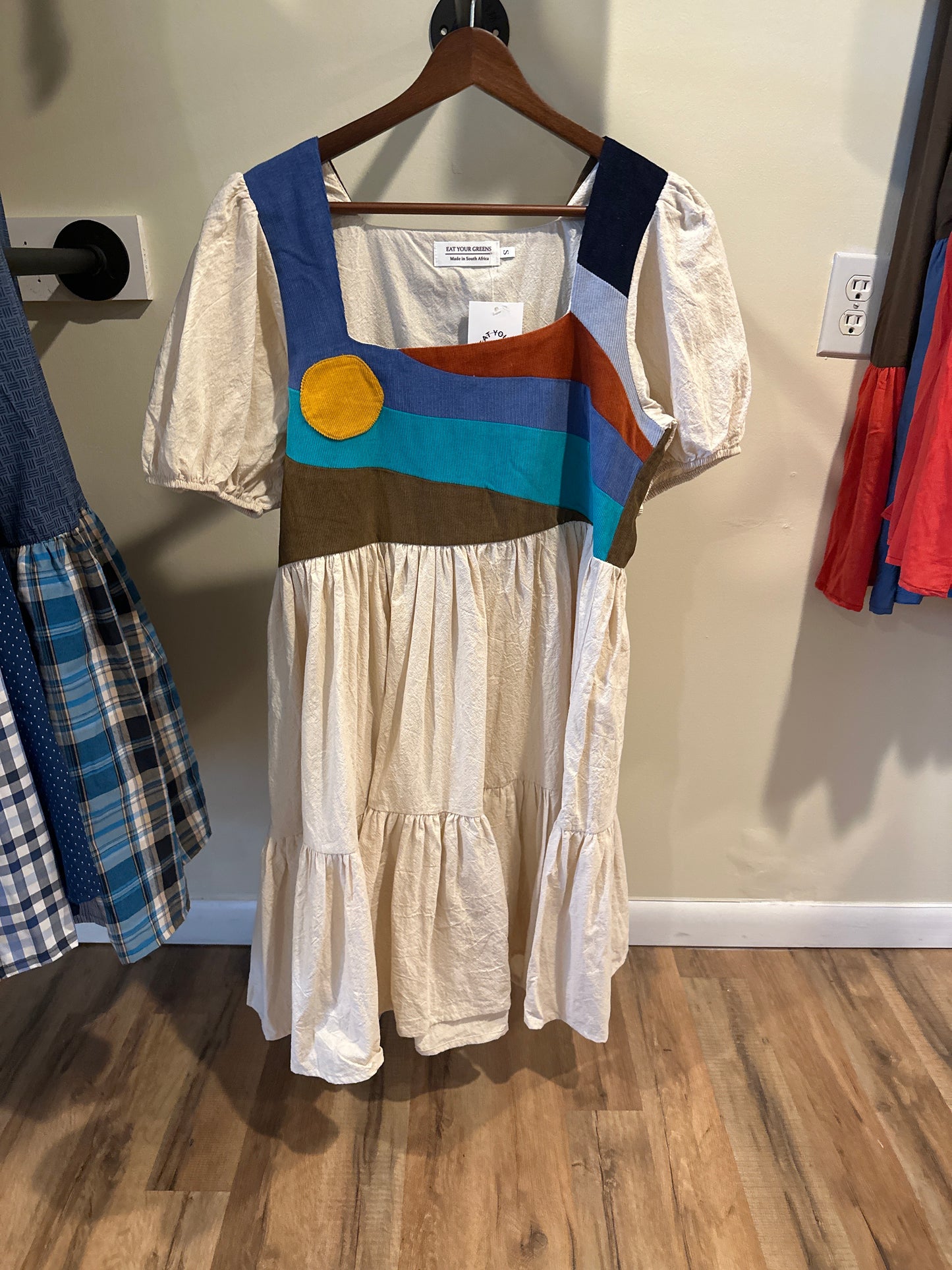 Linen sun patchwork dress