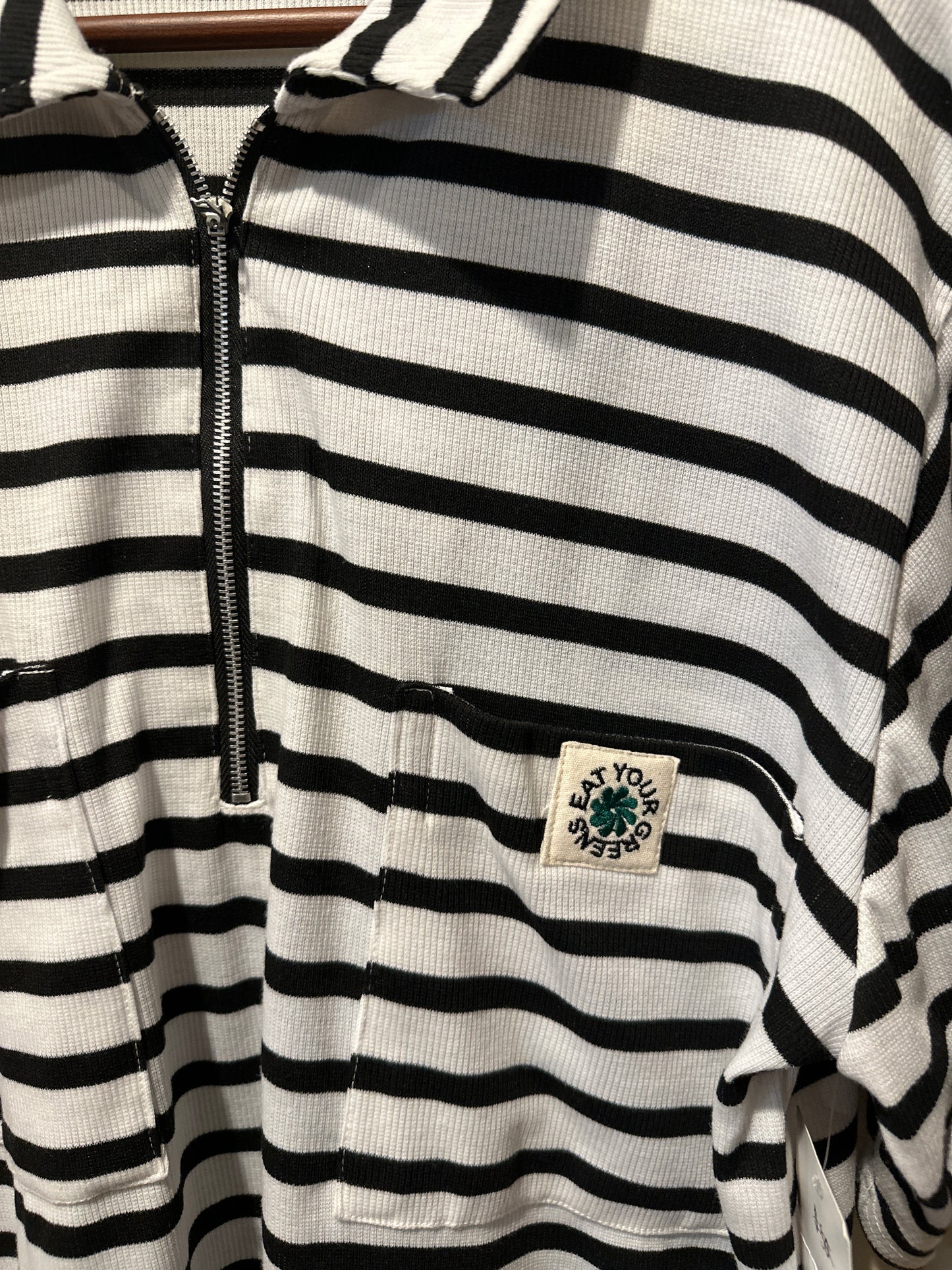 Striped 1/4 zip up